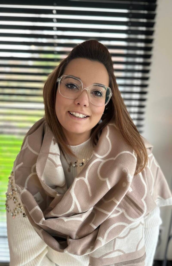 Reversible teddybear scarf / BROWN / BEIGE