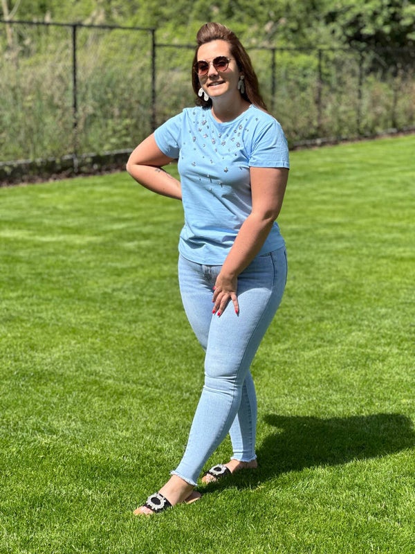 SANTA PEARL T-SHIRT BLUE