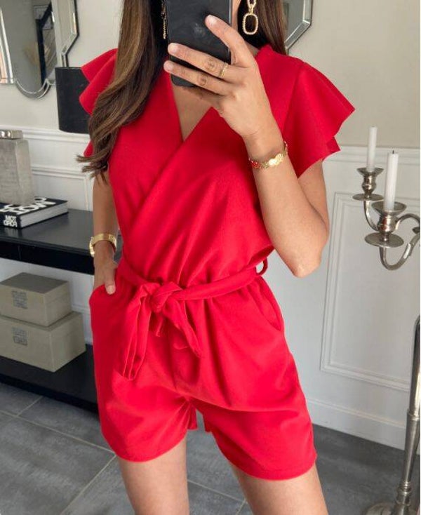 Jumpsuit short rood
