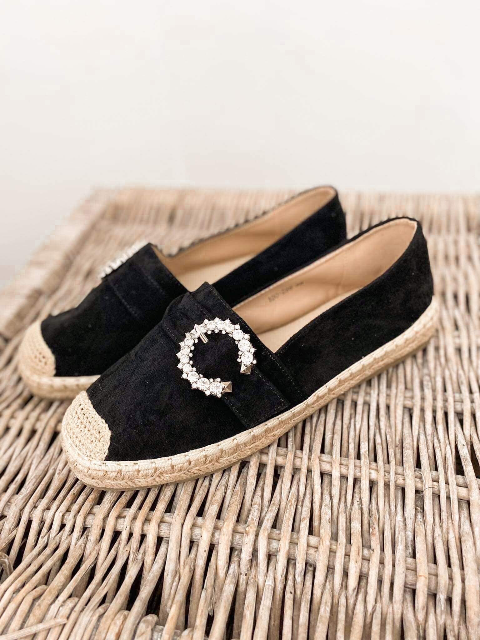 Velvet shoes (zwart)