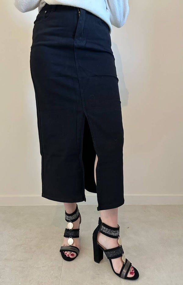Black long classic skirt
