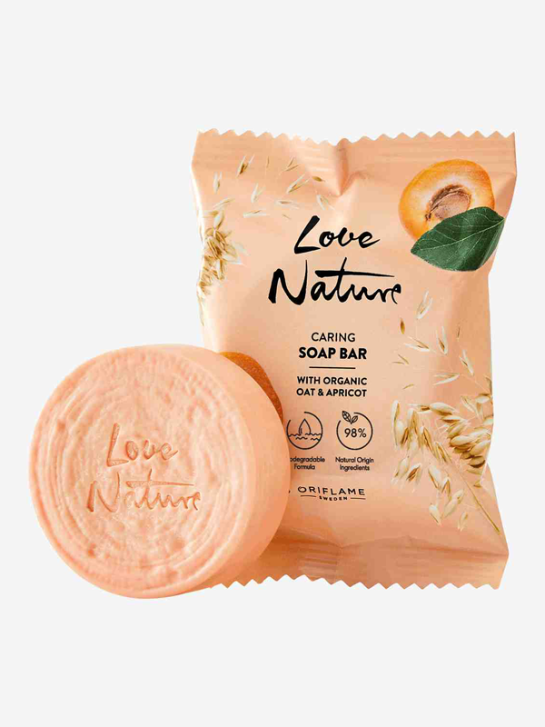 Verzorgende Soap Bar met organische haver en abrikoos