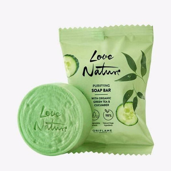 Zuiverende Soap Bar met organische groene thee en komkommer