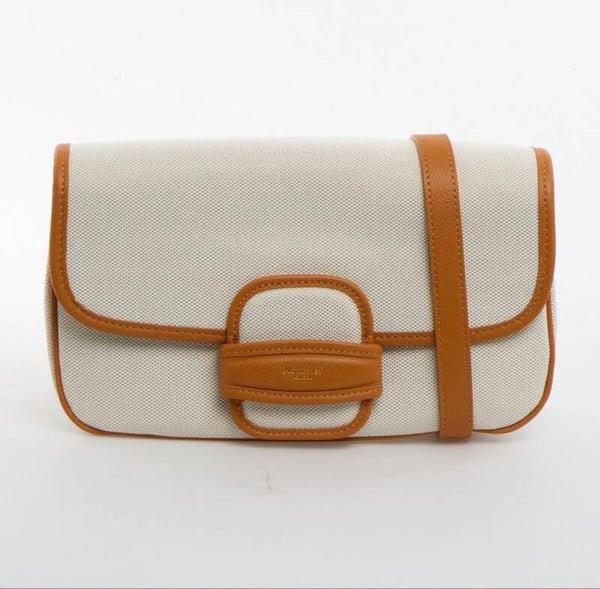 Moncrief  Tan On Canvas Bronte Crossbody Bag