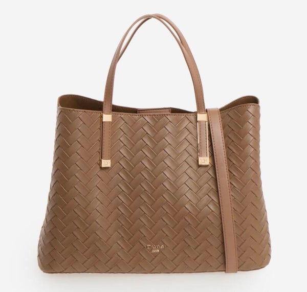 Dune  Brown Woven Grab Bag