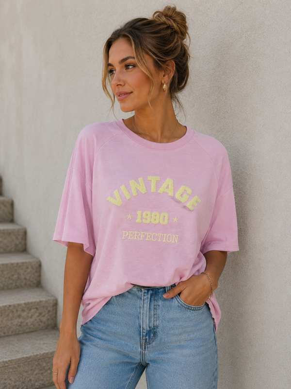 Vintage tee - roze