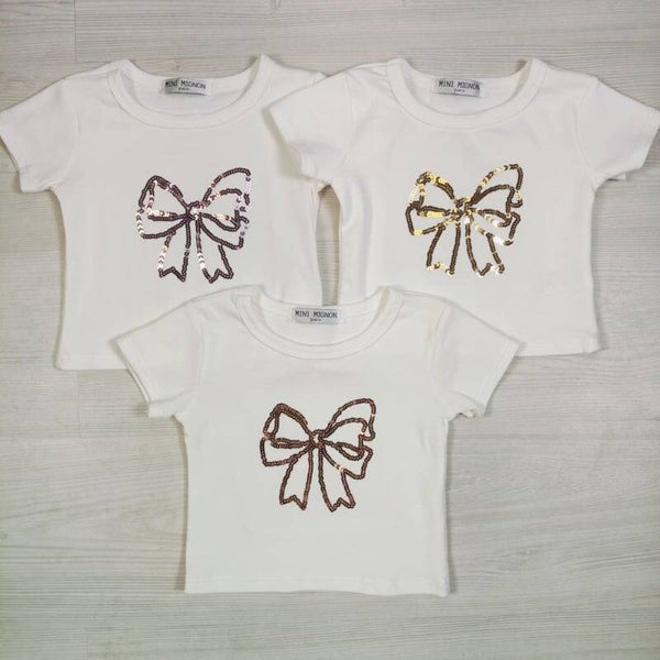 Cute Bow T-Shirt - Rosé