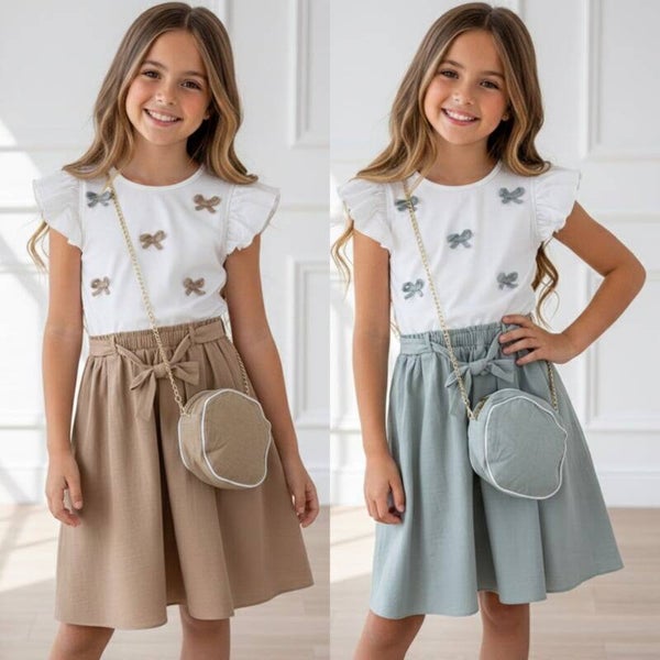 Bow chique jurk - Beige