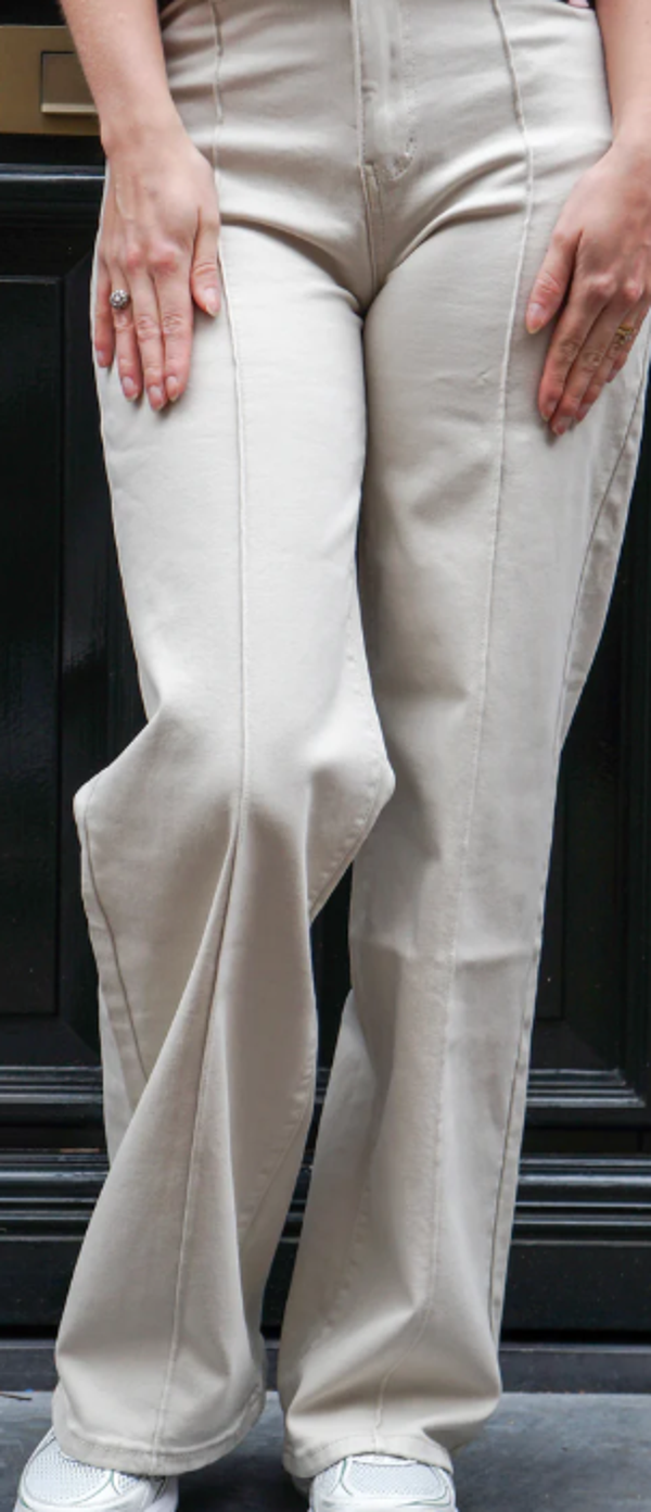 Goodies Wide Leg Beige met naad