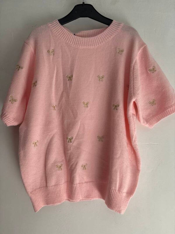 Roze strik top