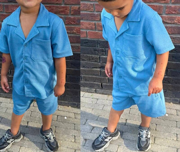 Korte blauwe set