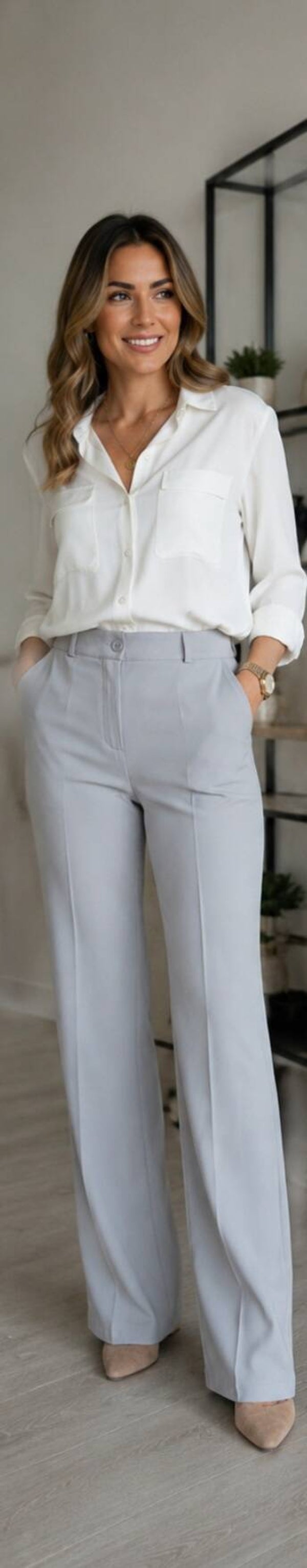 Pantalon broek - Taupe/Beige
