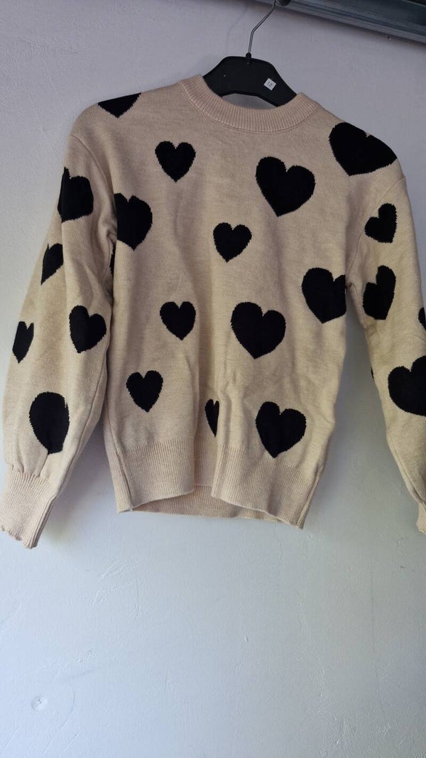 Heart sweater - beige