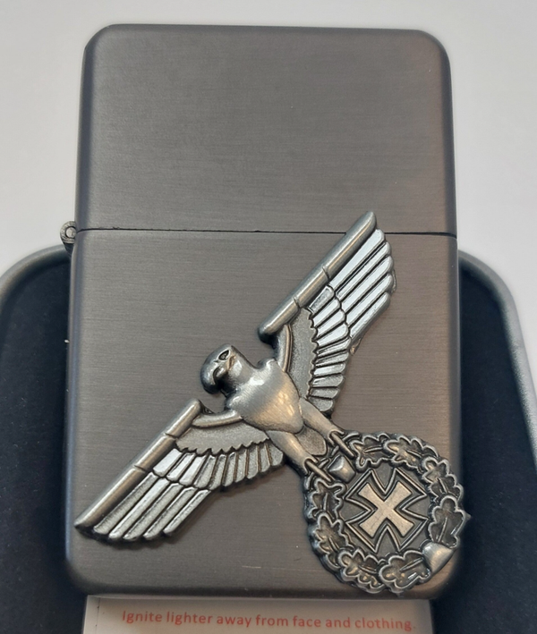 Lanz Bulldog Sturmfeuerzeug Gun Metall Reichsadler + EK WK2