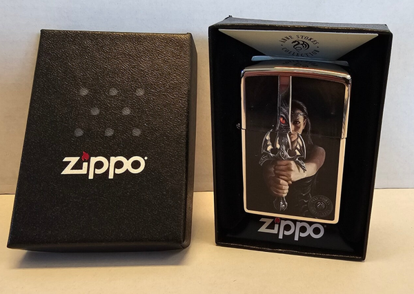 Original Zippo Anne Stokes Kriegerin mit Schwert