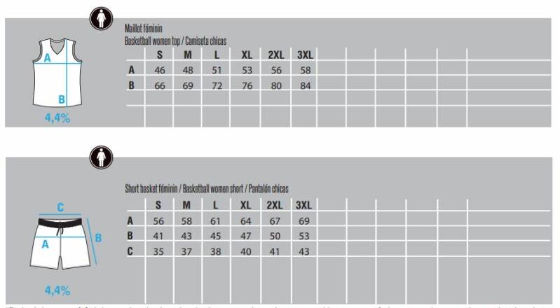 Maattabel DAMES tenue