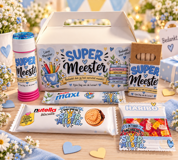 Dag van de Leraar Cadeaubox – Super Juf & Super Meester