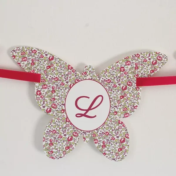 Guirlande prénom - papillon et liberty au choix