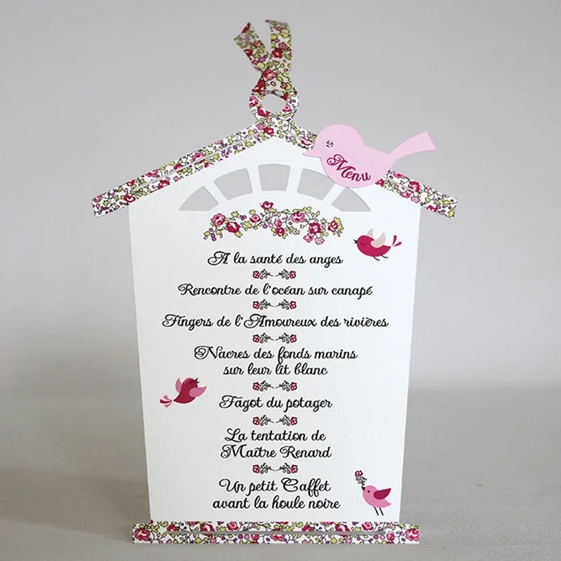 Menu nichoir et ses oiseaux en liberty