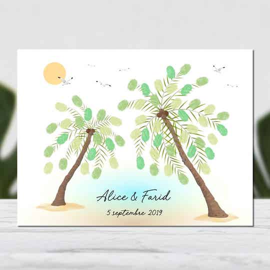 Ambiance tropicale sous les cocotiers et plage de sable fin