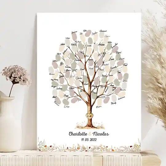 Arbre aquarelle pampa et herbes sèches