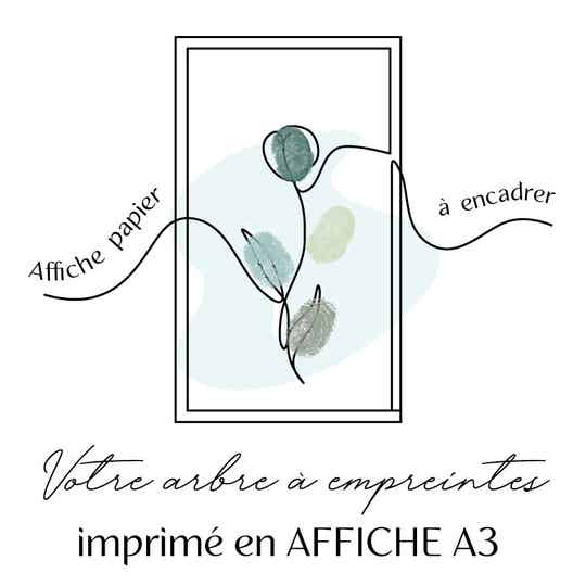 Affiche papier - arbre à empreintes imprimé sur papier (A3 - 30x40 cm)