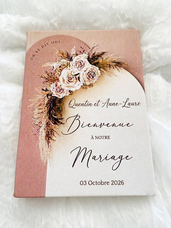 Réservé SLC Petit tableau 16x22cm Mariage de Quentin et Anne-Laure