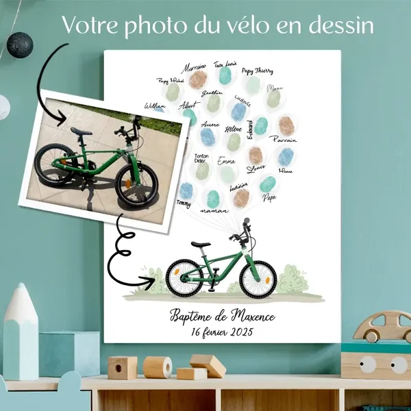 Vélo bicyclette à empreintes à partir de votre photo