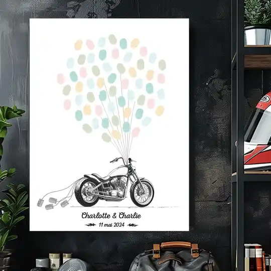 Moto Harley Davidson et ses ballons