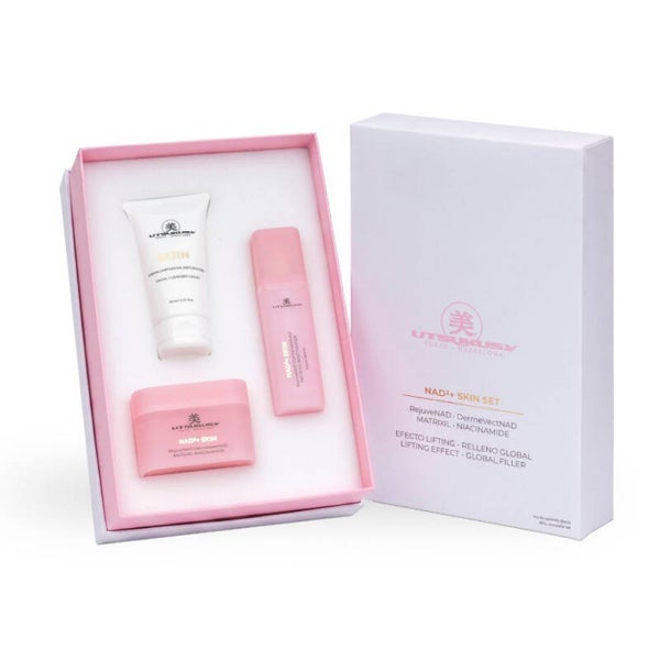 Utsukusy NAD²+ Skin – Kit Facial Antiedad con Sérum 30 ml, Crema 50 ml y Limpiadora 50 ml