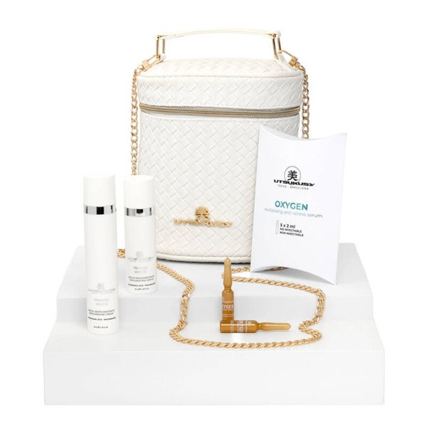 UTSUKUSY Tranex White Set Antimanchas – Sérum 30 ml + Crema 50 ml + 5 Ampollas Oxygen y Neceser