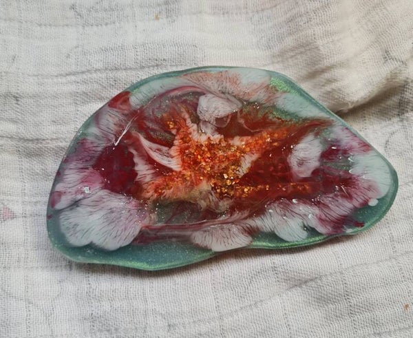 Epoxy onderzetter groen, wit rood 3