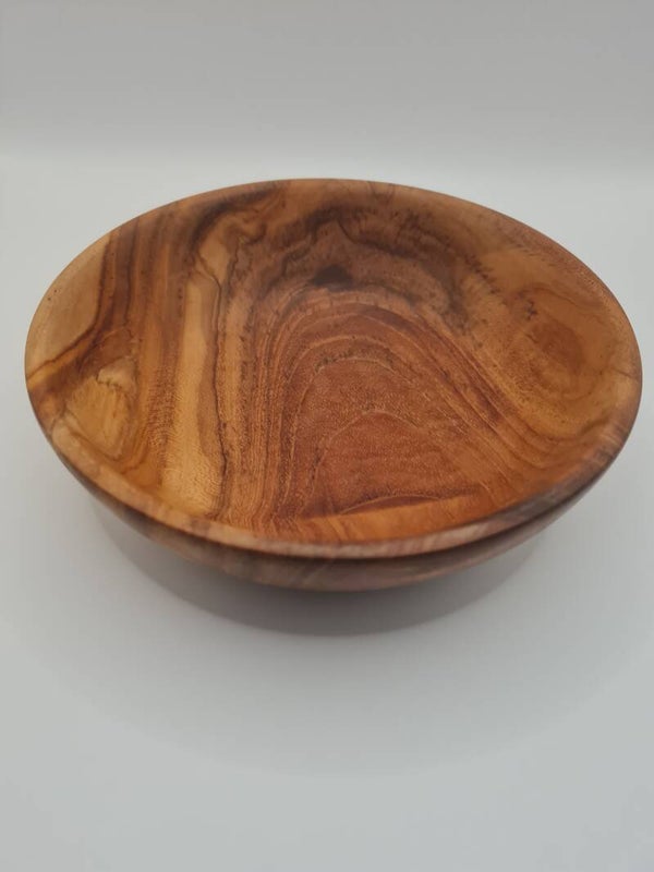 Schaal gedraaid uit teakhout 1