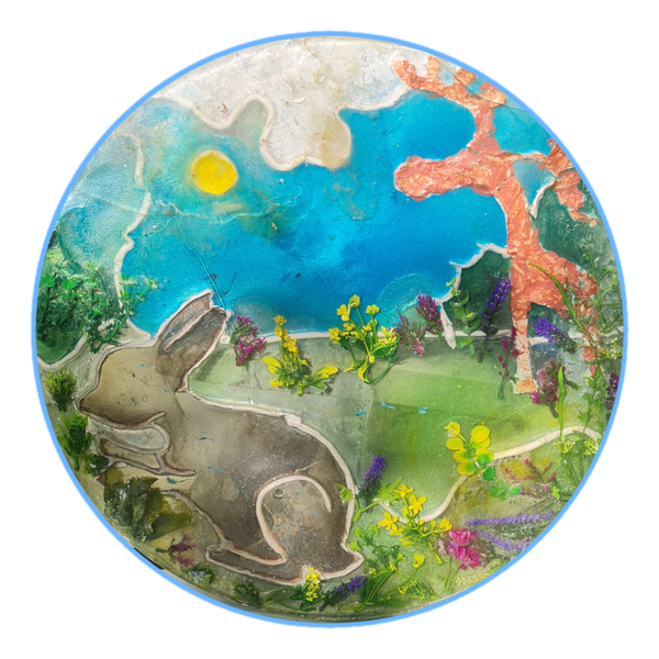 Inspiratie "glas in lood" Konijn