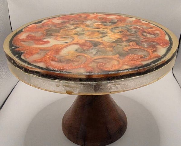 Dienblad of stellage rood, oranje geel