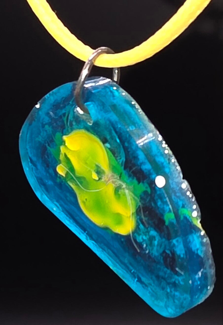 Hanger transparant met paars en blauw