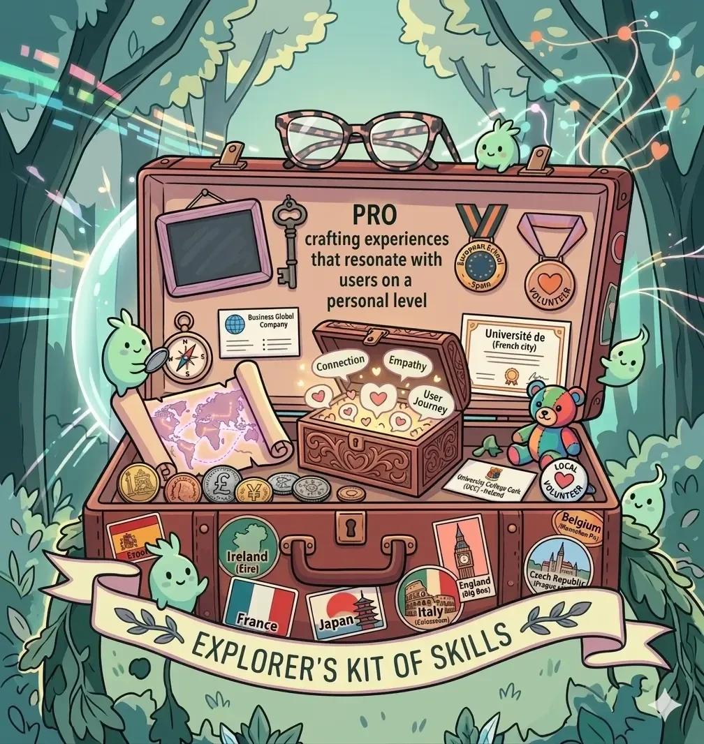 Visual representation of the diversity of knowlegde and skills mastered by Ux Designer Lara AMMEL
