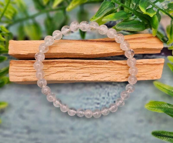 Bracelet boule 6 mm cristal de roche