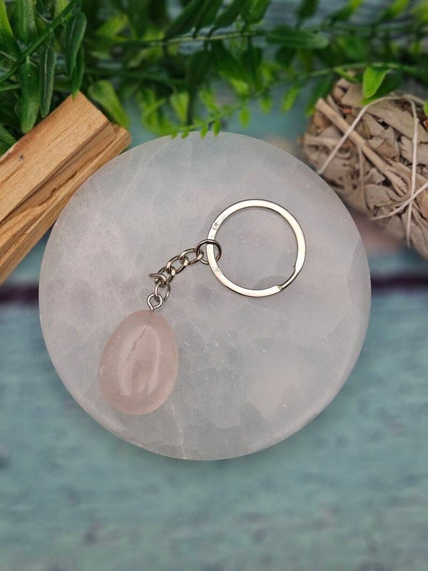 porte clé Quartz rose