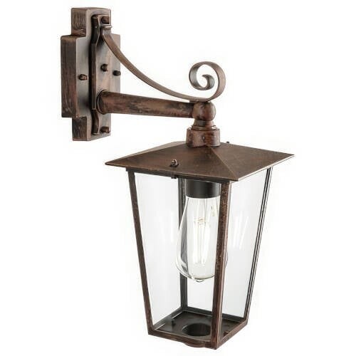 Lanterna Pressofusione d'alluminio finitura Ruggine o Bianco Oro diffusore in vetro