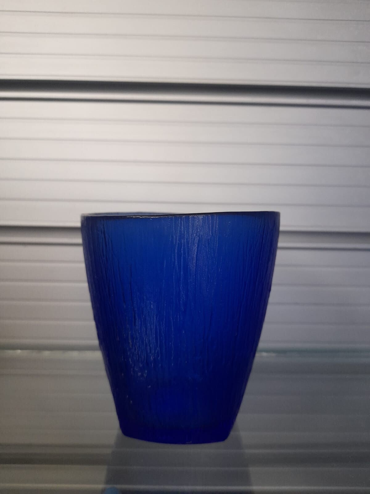 Set 6 Bicchieri Acqua Pasta di Vetro decoro Corteccia finitura Blu Intenso