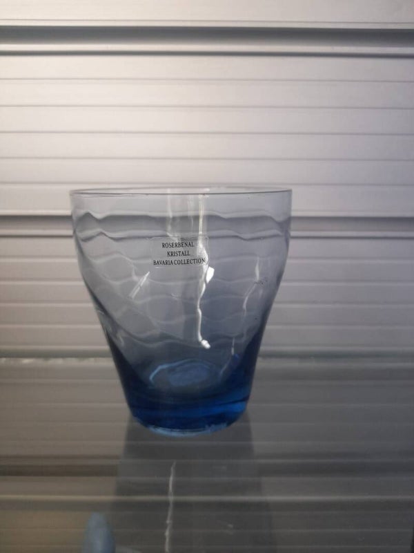 Set 6 Bicchieri Vino Cristallo Bavaria TM finitura Blu Goffrata