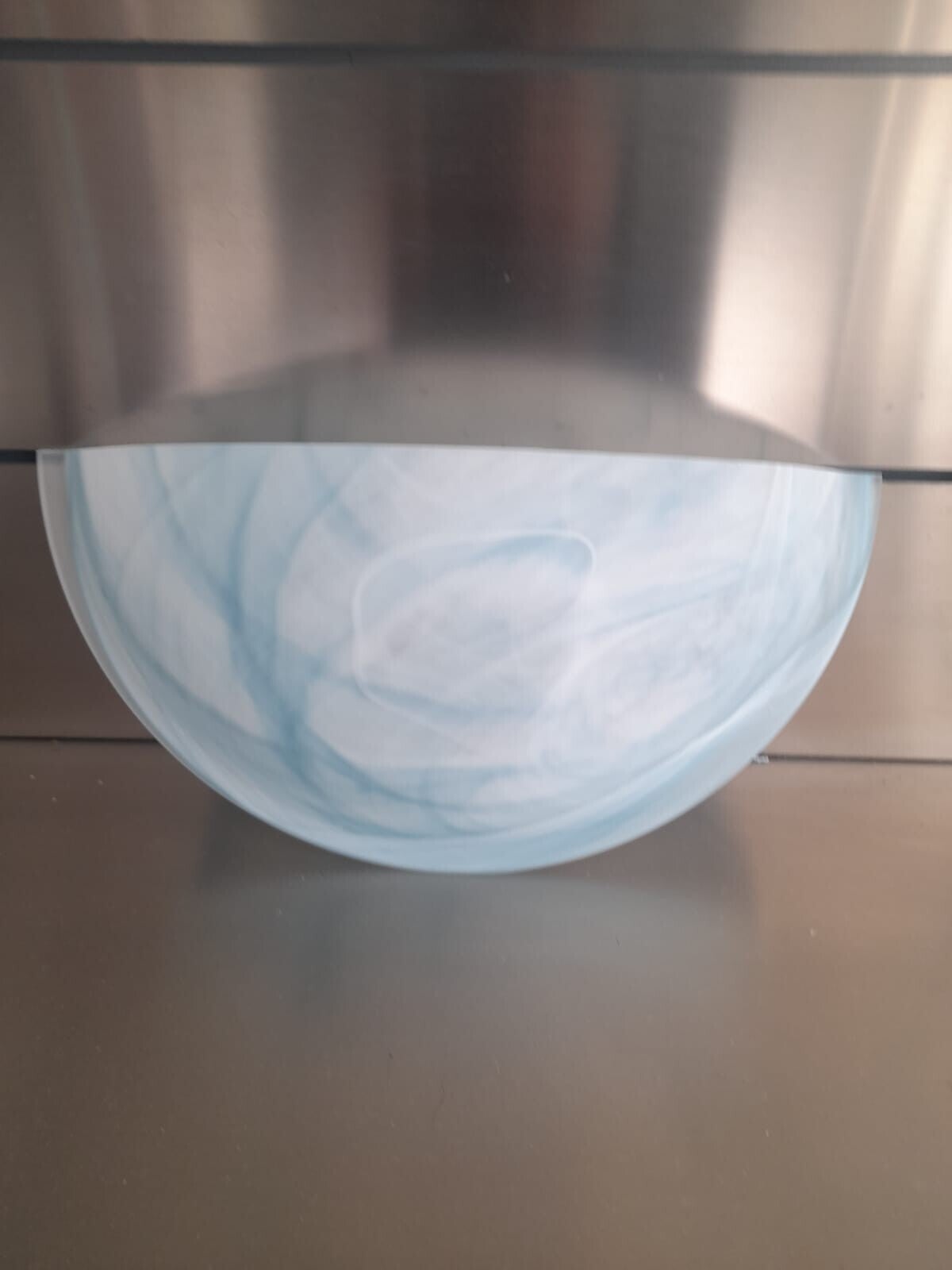 Vetro Ricambio applique mezzaluna decoro alabastro azzurro