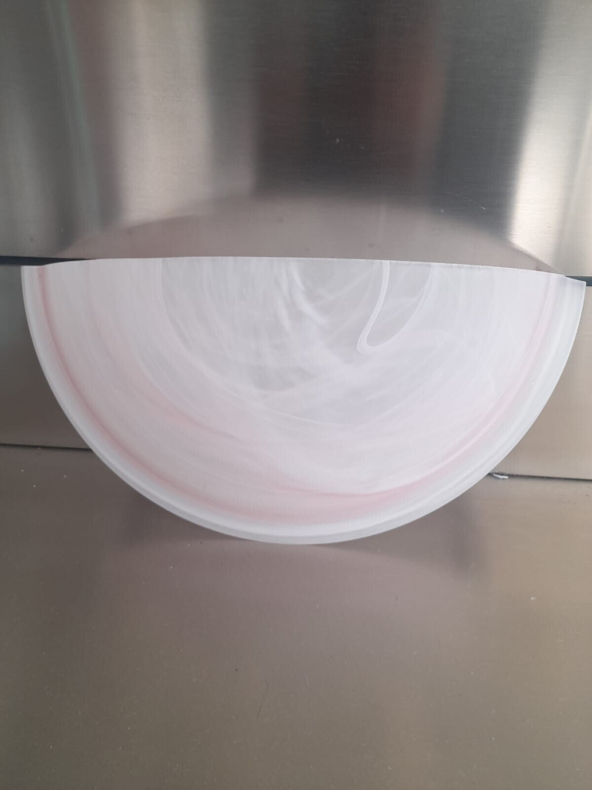 Vetro Ricambio applique mezzaluna decoro alabastro rosa