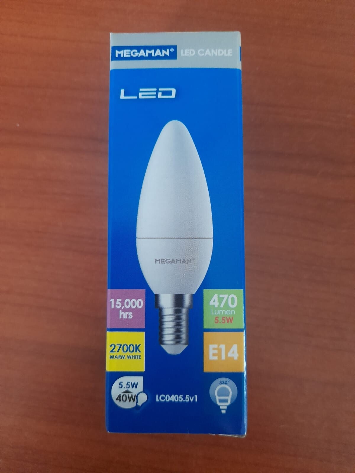 Lampadina Led SMD E14 Candela 5.5W 470lm calda professionale