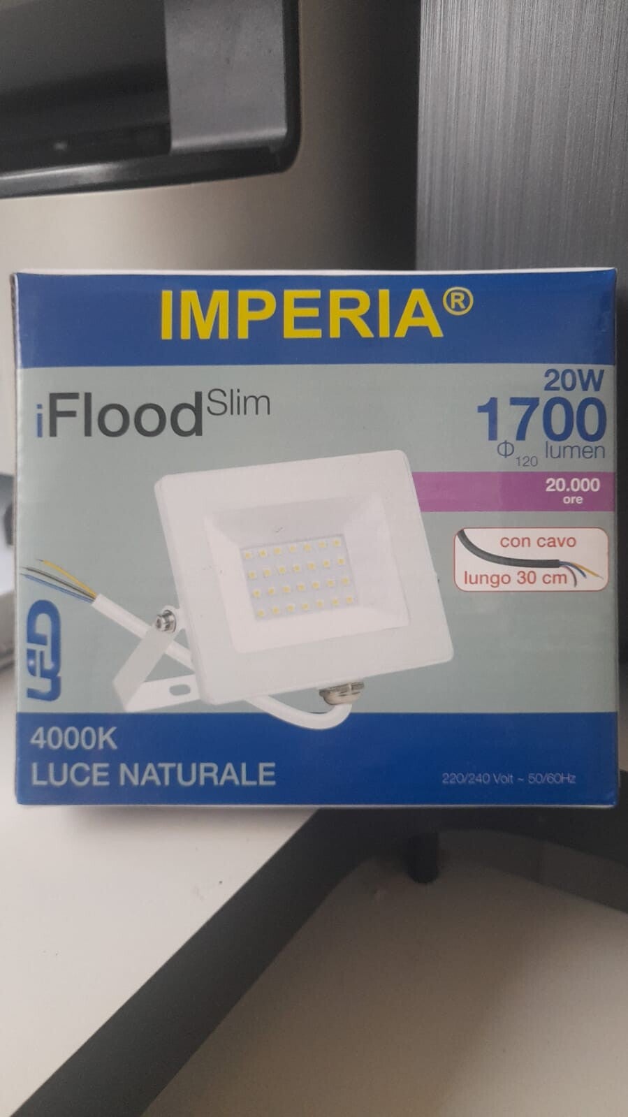 Faro Led iFlood Slim 20W 4000K finitura bianco