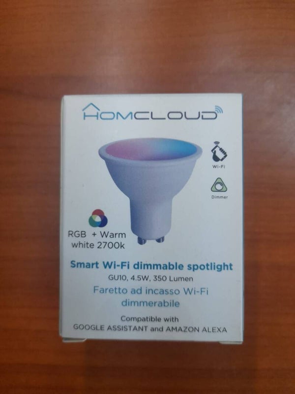 Lampadina Gu10 RGB+WW Alexa Google Assistant/ Home Cloud - Tuya