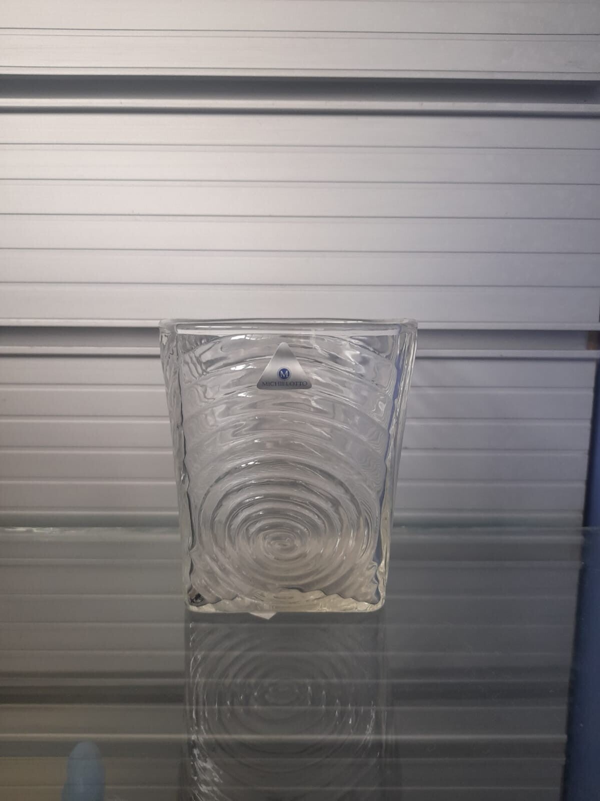 Set 6 Bicchieri Vino Cristallo Forma Quadrata Finitura Spirale