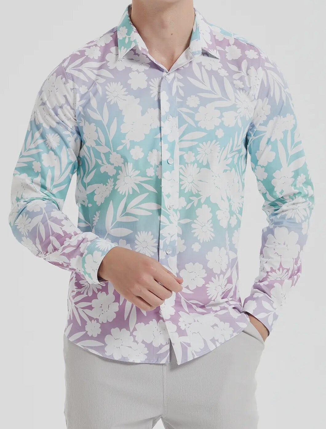 Camicia sfumata floreale