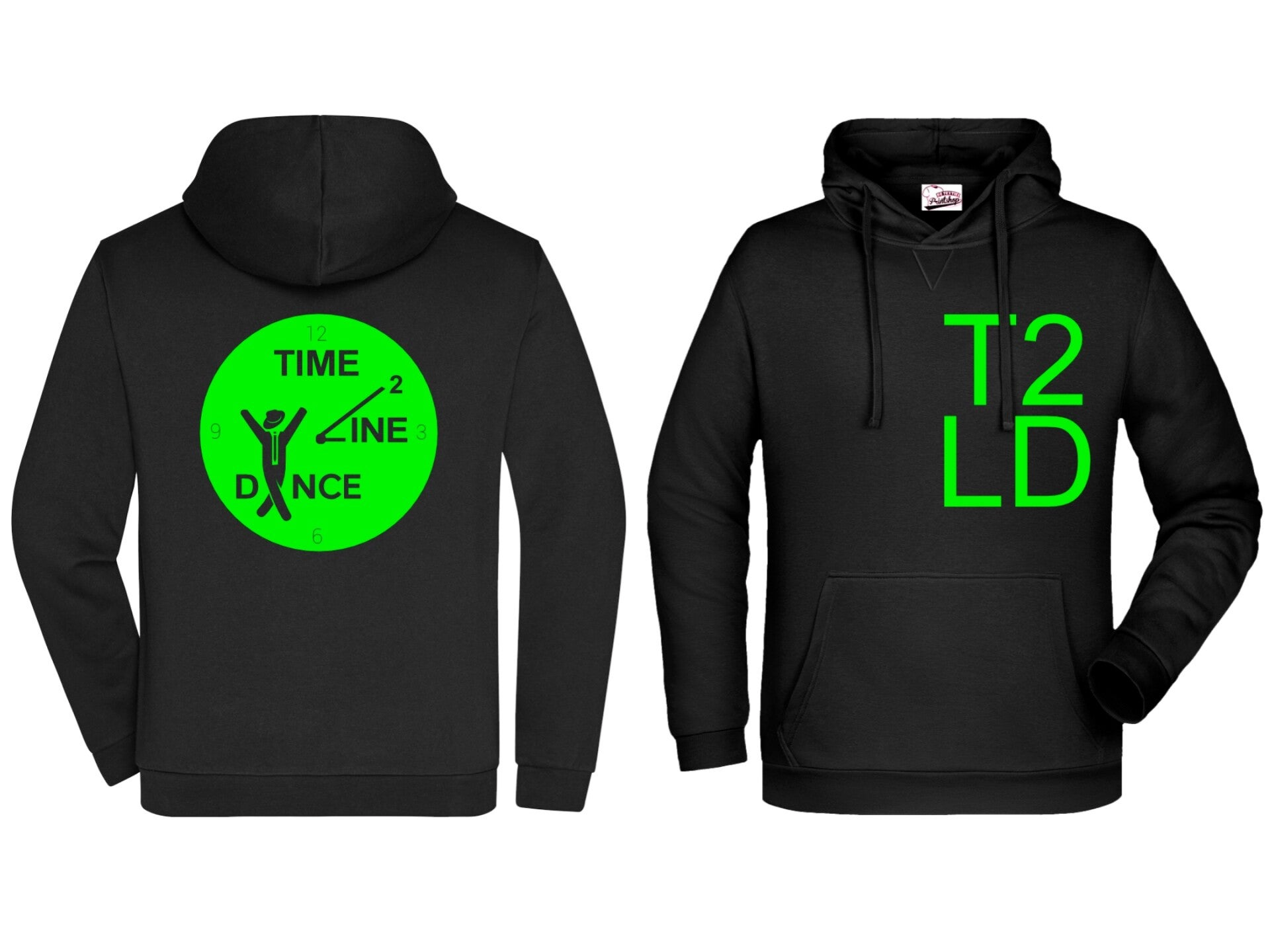 Time2linedance-T2LD Hoodie ZWART Uniseks met capuchon